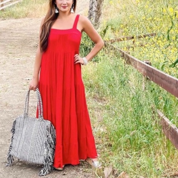 Universal Thread Bags Universal Thread Boxy Striped Fringe Tote Bag